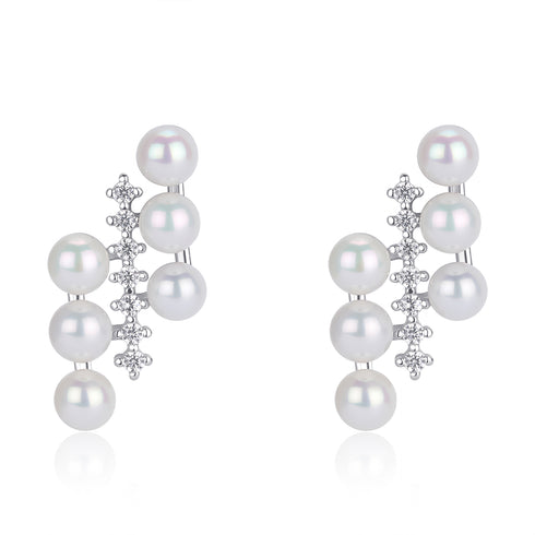 Starry Pearls Stud Earrings